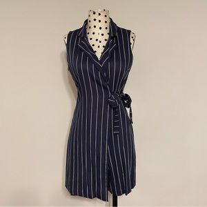 BLACK SWAN Striped Wrap Romper